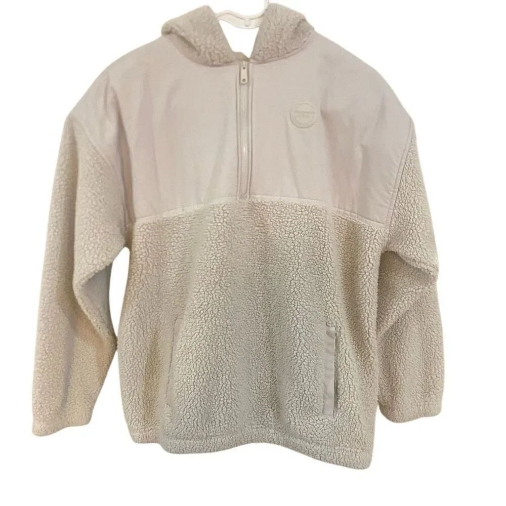 Abercrombie kids relaxed fit size 15/16 long sleeve hoodie fleece 3/4 zip jacket